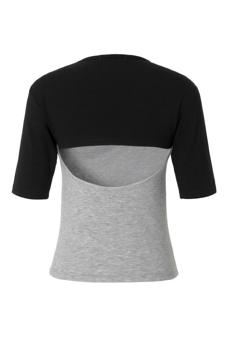 半袖Tシャツ チャコール 商品カラー画像-S1L3