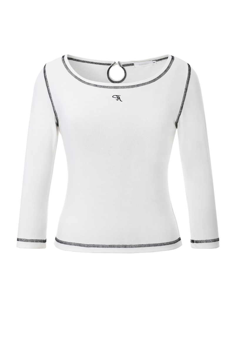 長袖Tシャツ ホワイト 商品カラー画像-S1L2